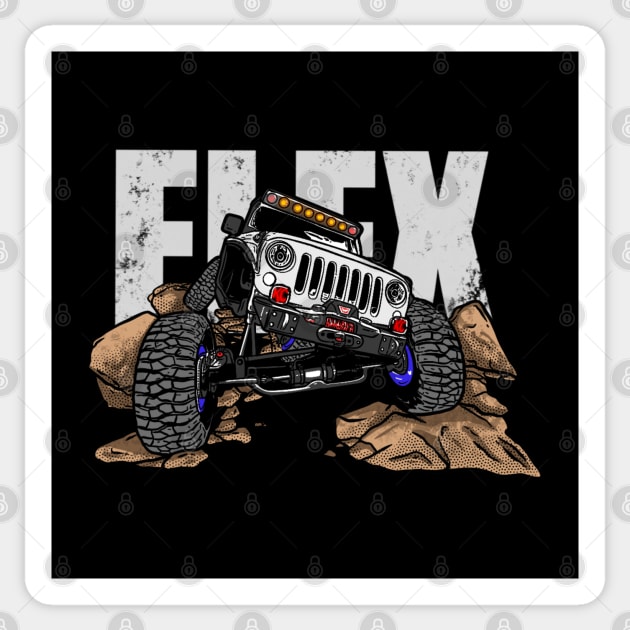 White Jeep Flex Sticker by 4x4 Sketch